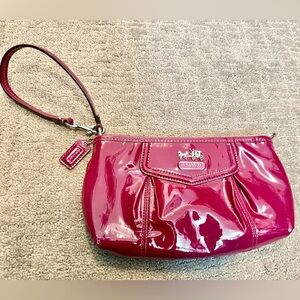 Vintage Coach Raspberry Patent Leather clutch wristlet